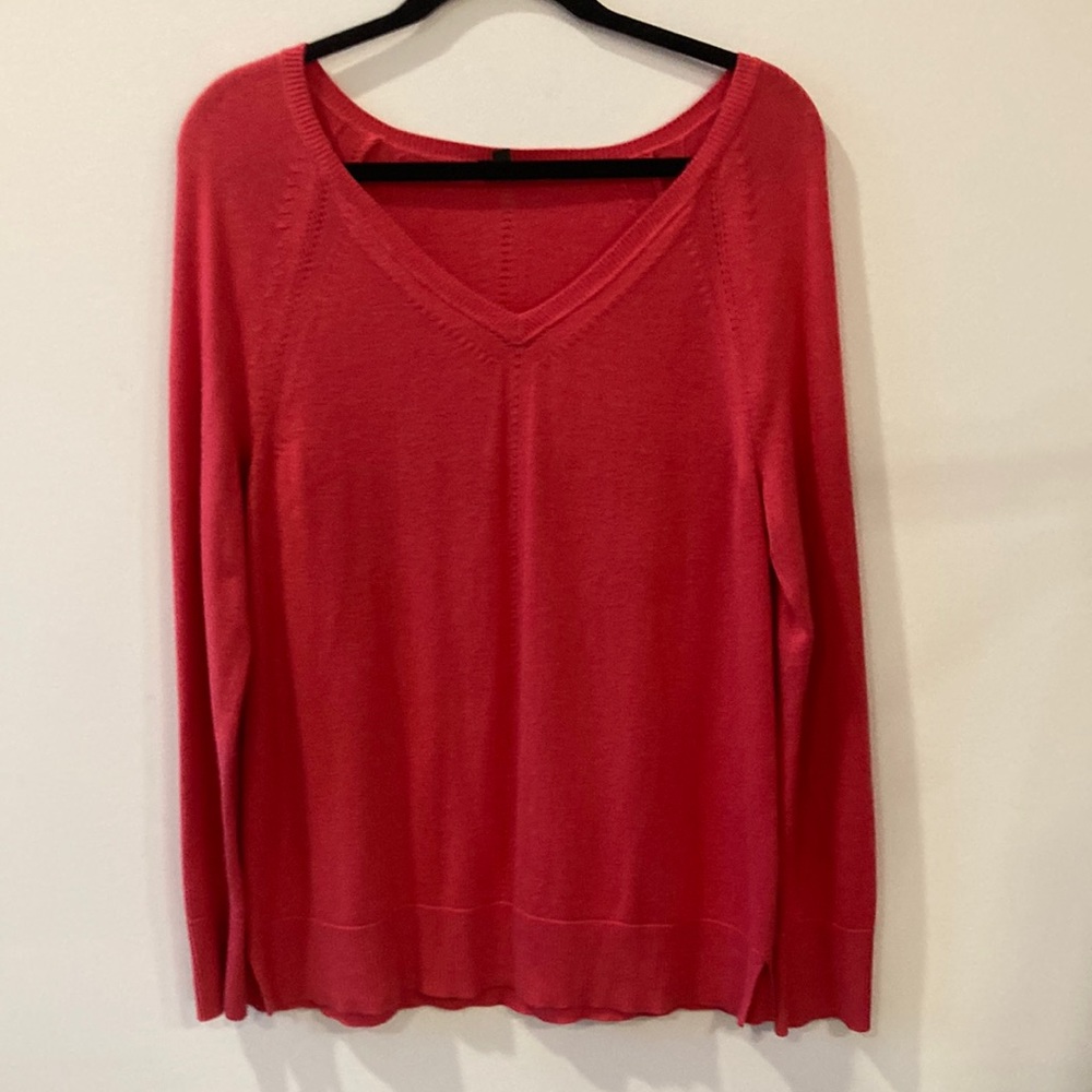 Talbots V neck cotton blend sweater
